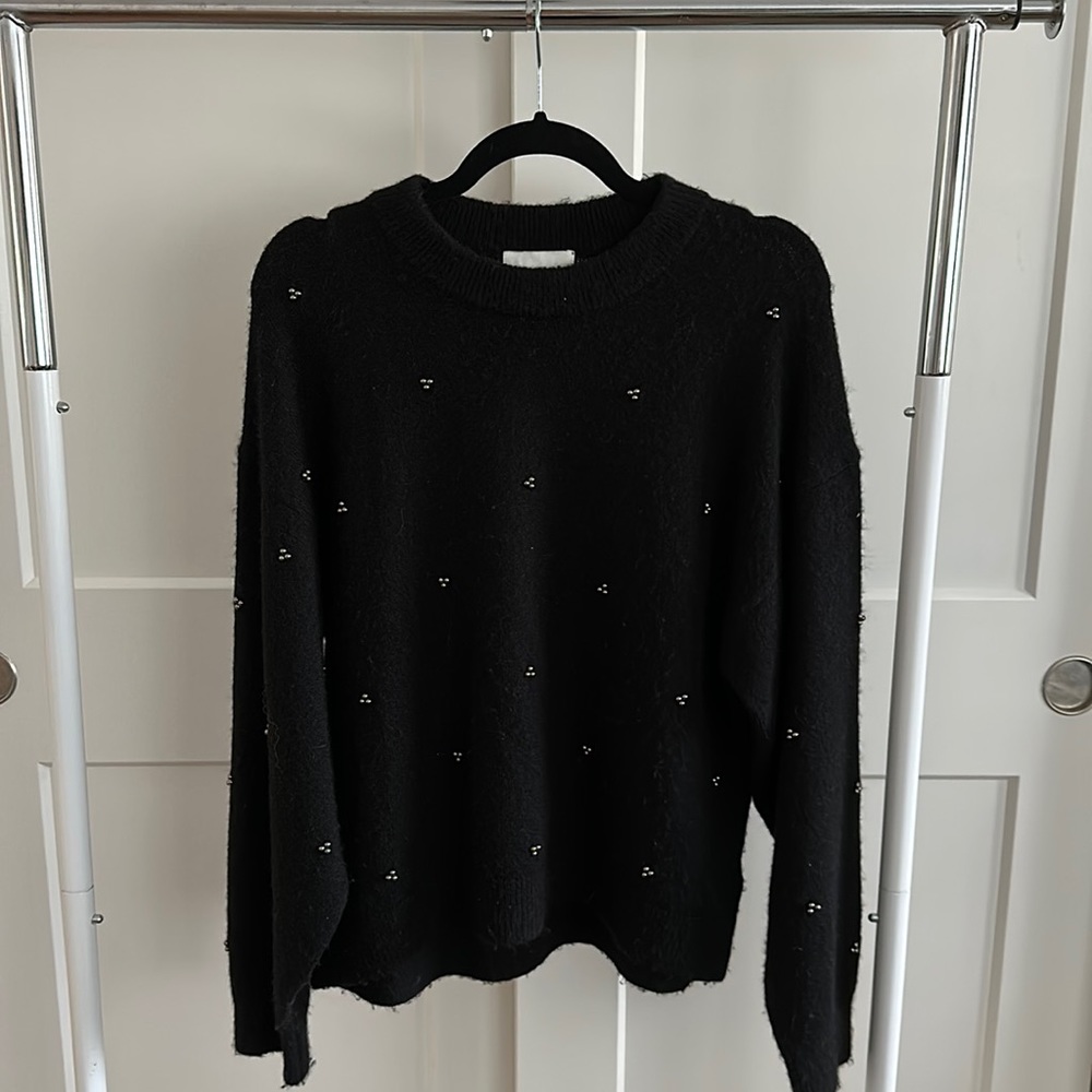H&M black sweater with beading